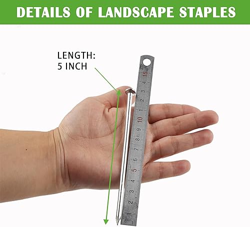 Miniatura 7 de SUNTURF Paquete de 100 clavos de plástico de 5 pulgadas, estacas de césped artificial, estacas de metal galvanizado en espiral para paisajismo