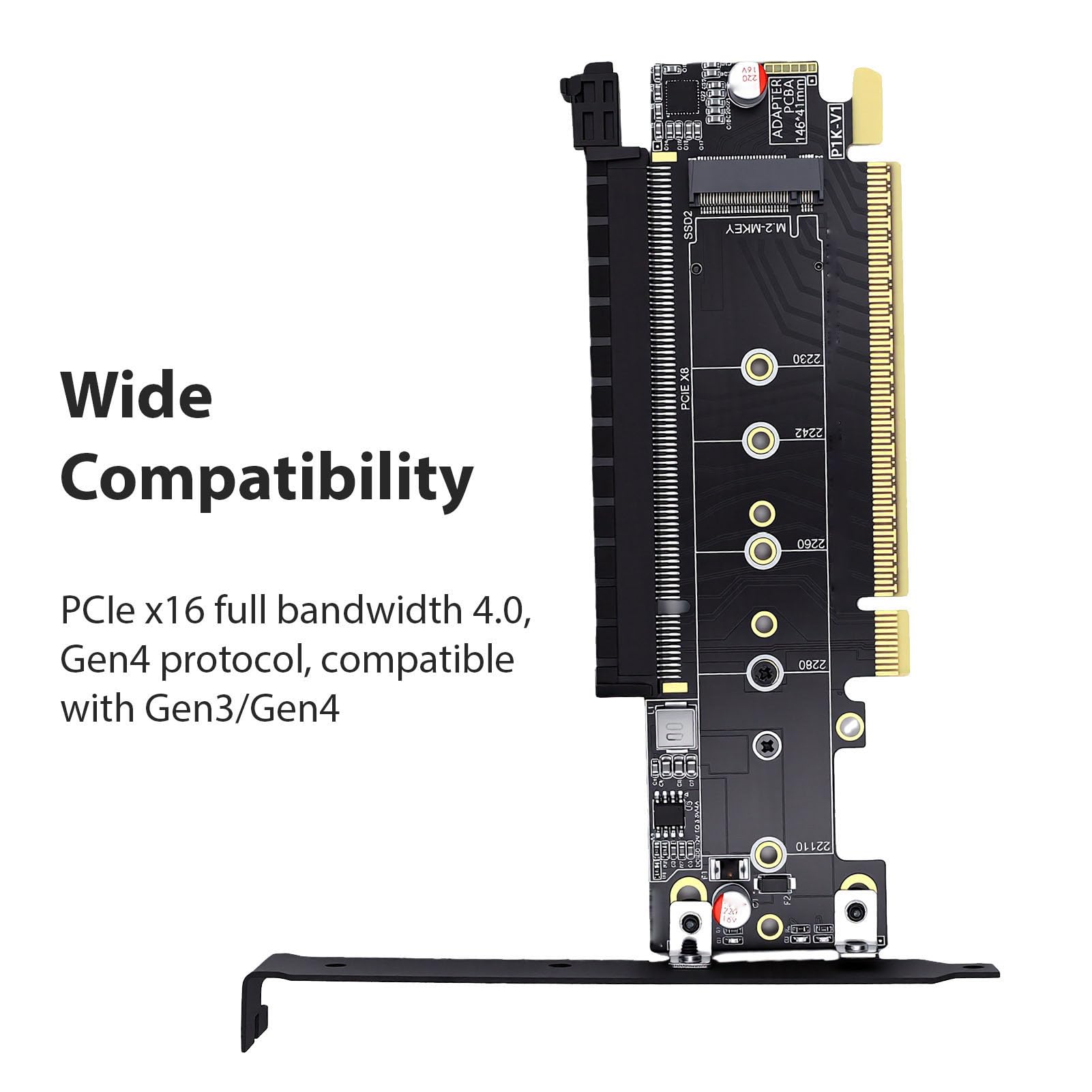 Walmeck Scheda Biforcazione PCIE 4.0, da X16 a X8 e Doppi Slot NVMe M.2