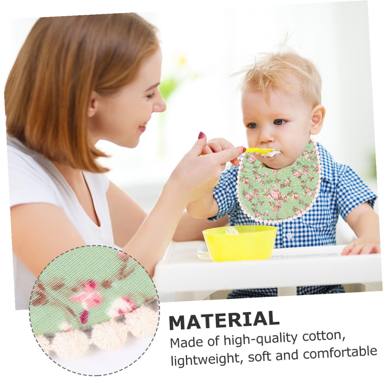 Abaodam 4pezzi Bavaglini Assorbenti Per Bavaglini Unisex Due Strati Per Svezzamento e Protezione Saliva e Macchie
