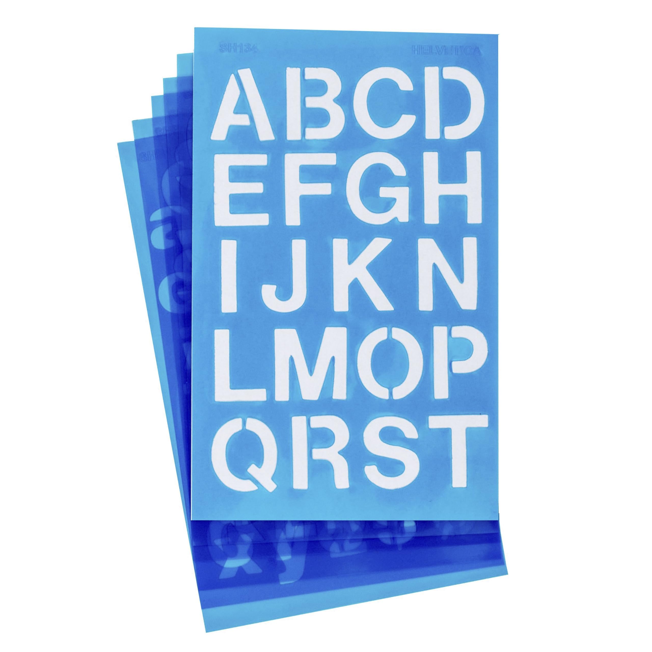 Westcott LetterCraft Stencil, Helvetica Font, 3/4-Inch and 1-Inch Characters (SH134/15844)