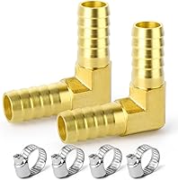 Vista 31 de GASHER 2 piezas de púas de manguera de latón en T, accesorio de manguera de 3 vías (púa de manguera de 1,27 cm x 1,27 cm x 1,27 cm) con 6