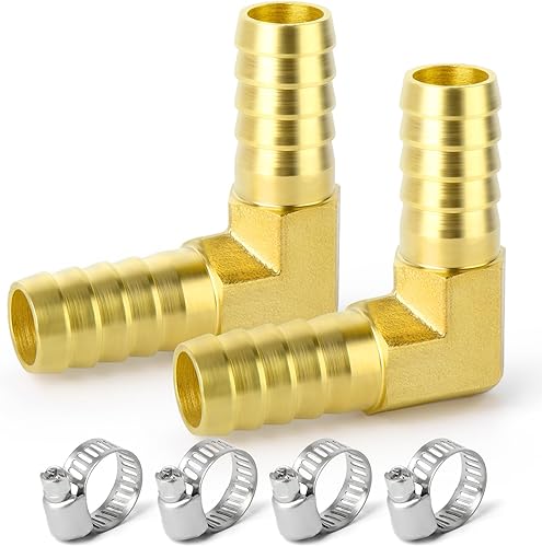 Miniatura 32 de GASHER 2 piezas de latón manguera de púas de manguera, accesorio de manguera en T de 3 vías