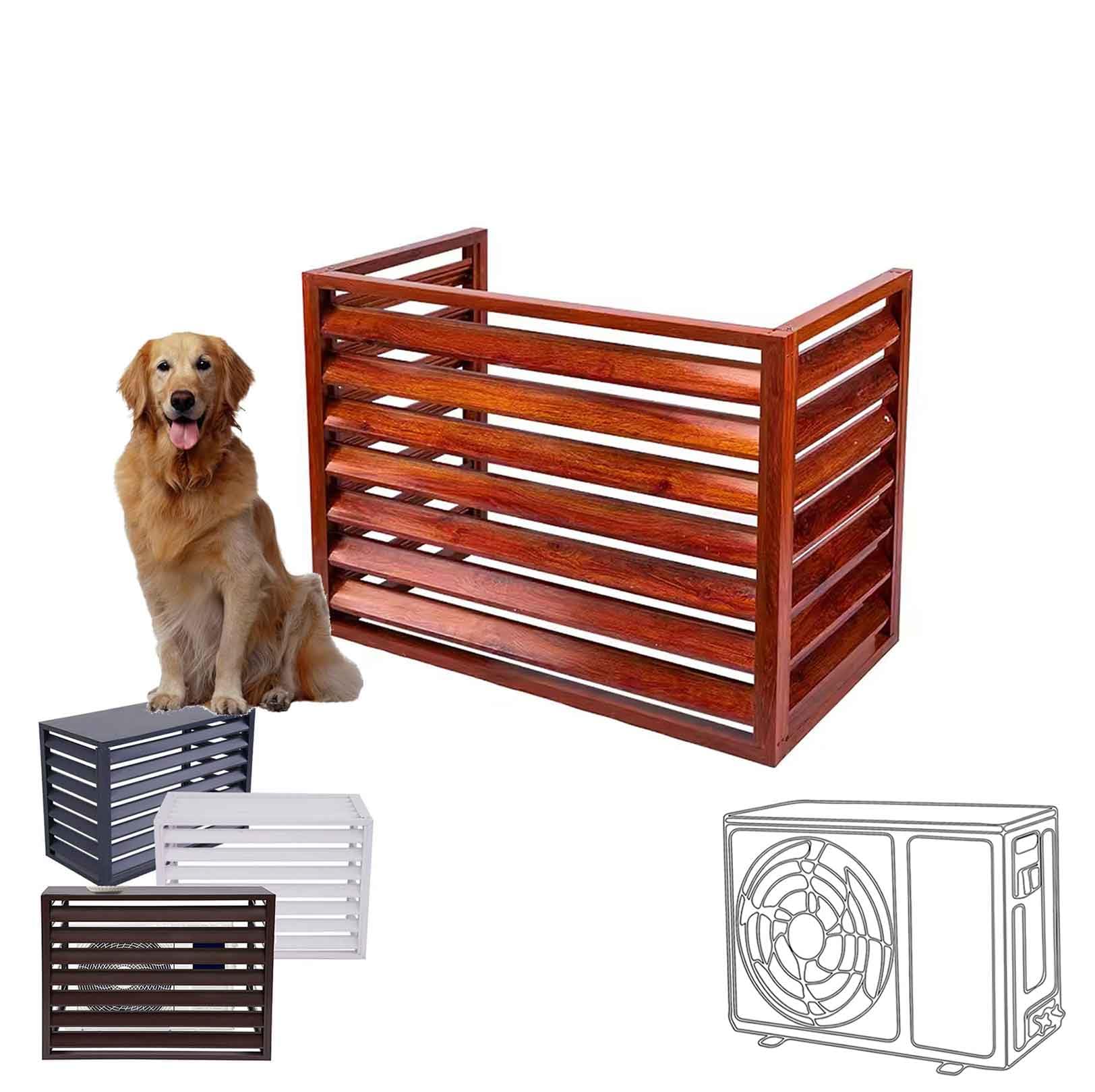 Pxkmouy 2~3P Mini Split Air Conditioner Cover Air Conditioner Fence Screen Heat Pump Cover Outdoor Plant Display Rack Storage Shelf, air con outdoor air conditioner cover trash can hider outdoor