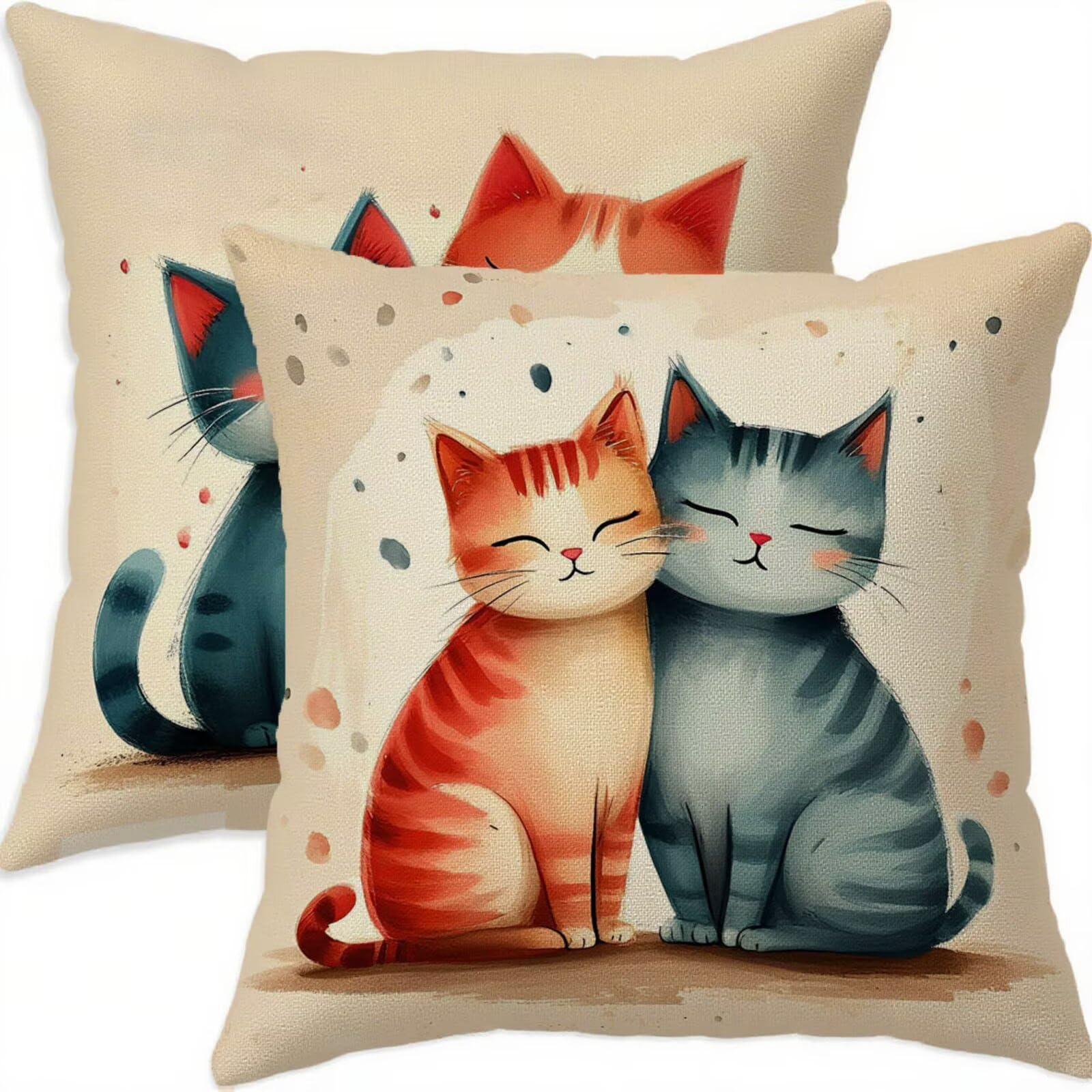 Housse coussin 75x75cm lin imperméable de haute qualité avec fermeture éclair invisible