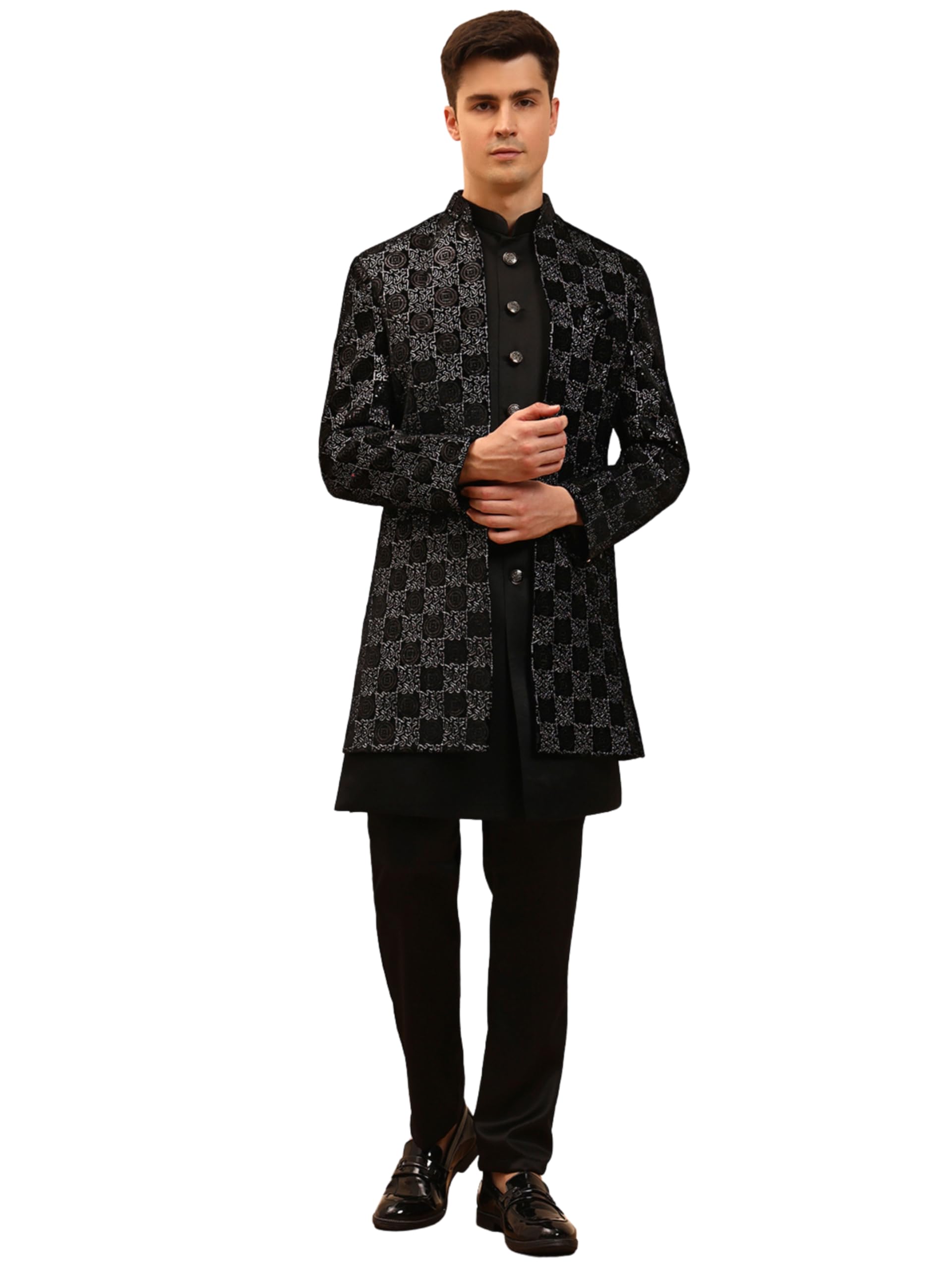 Traditional Men’s Kurta Sherwani Set Wedding outfit Set (C-136)
