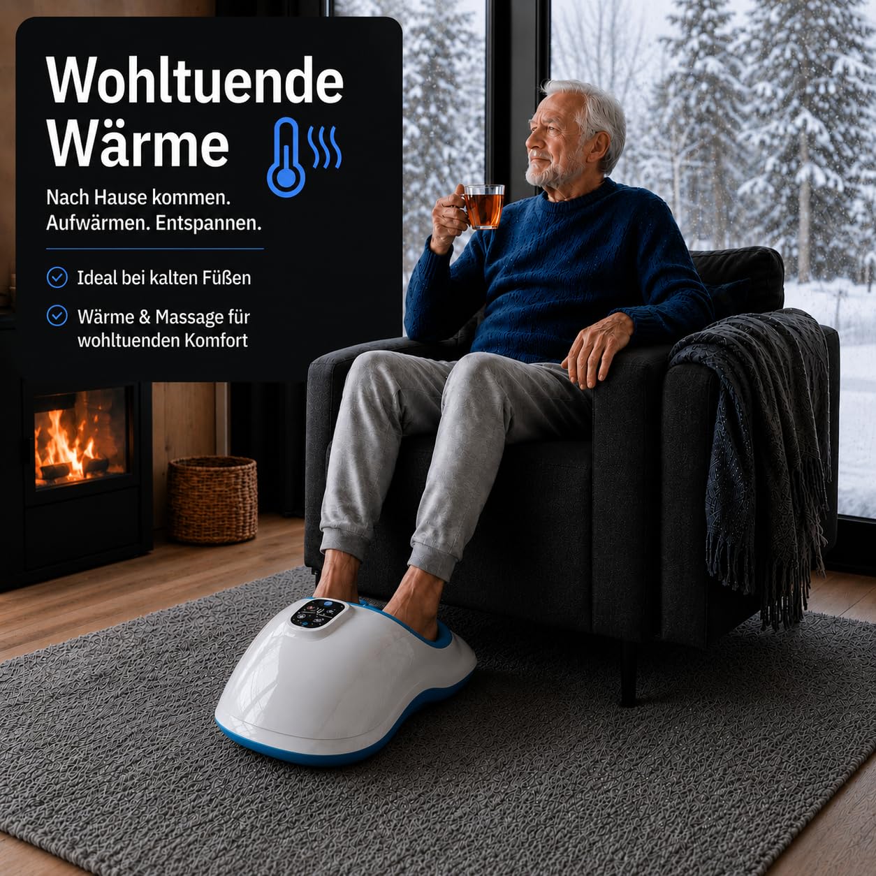 @tec Fußmassagegerät Fuss-fit-Maxx, Shiatsu & 3D-Luftdruck, Wärmefunktion