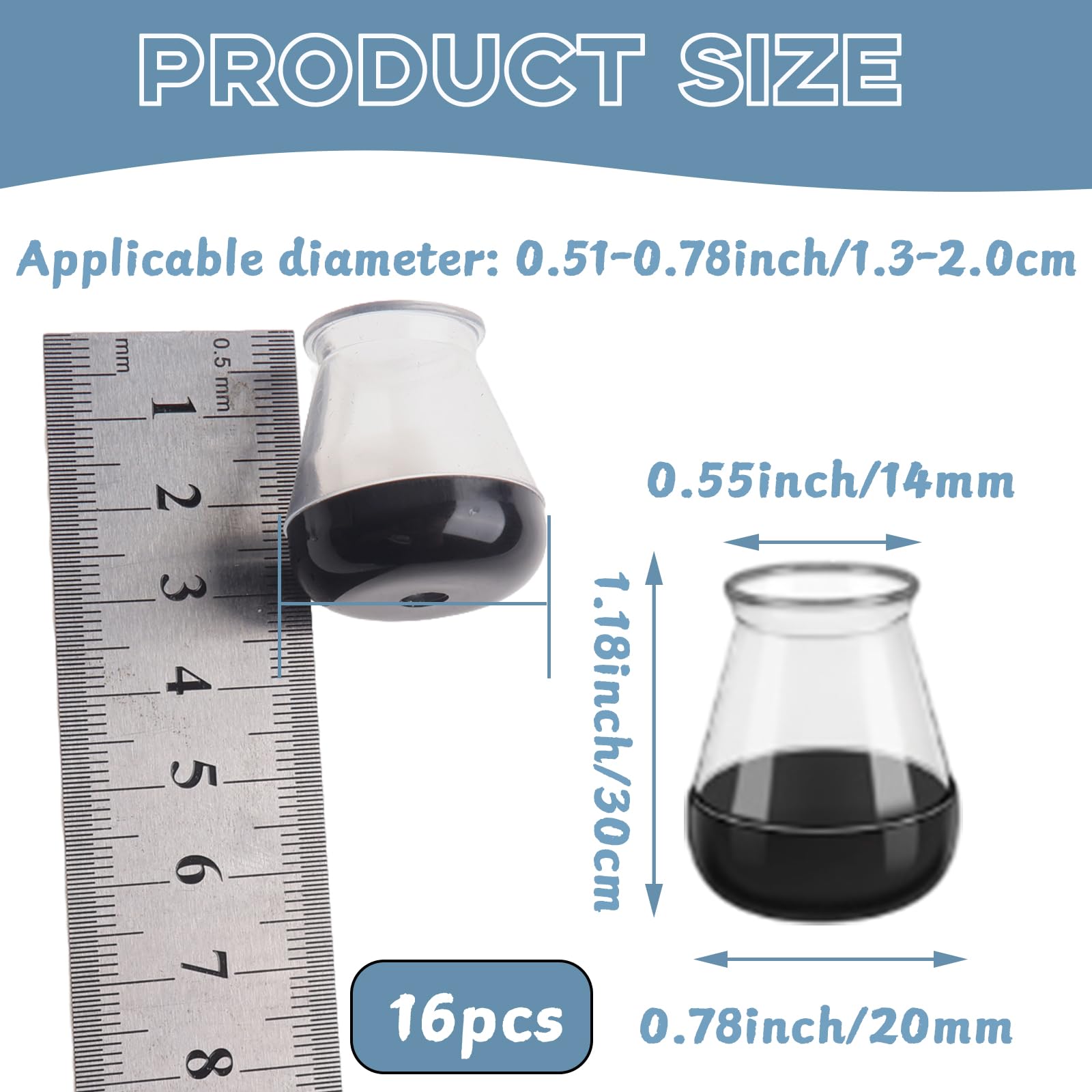 16Pcs Chair Leg Floor Protectors, Furniture Pads Floor Protectors with TPE + Polyethylene - Image 2