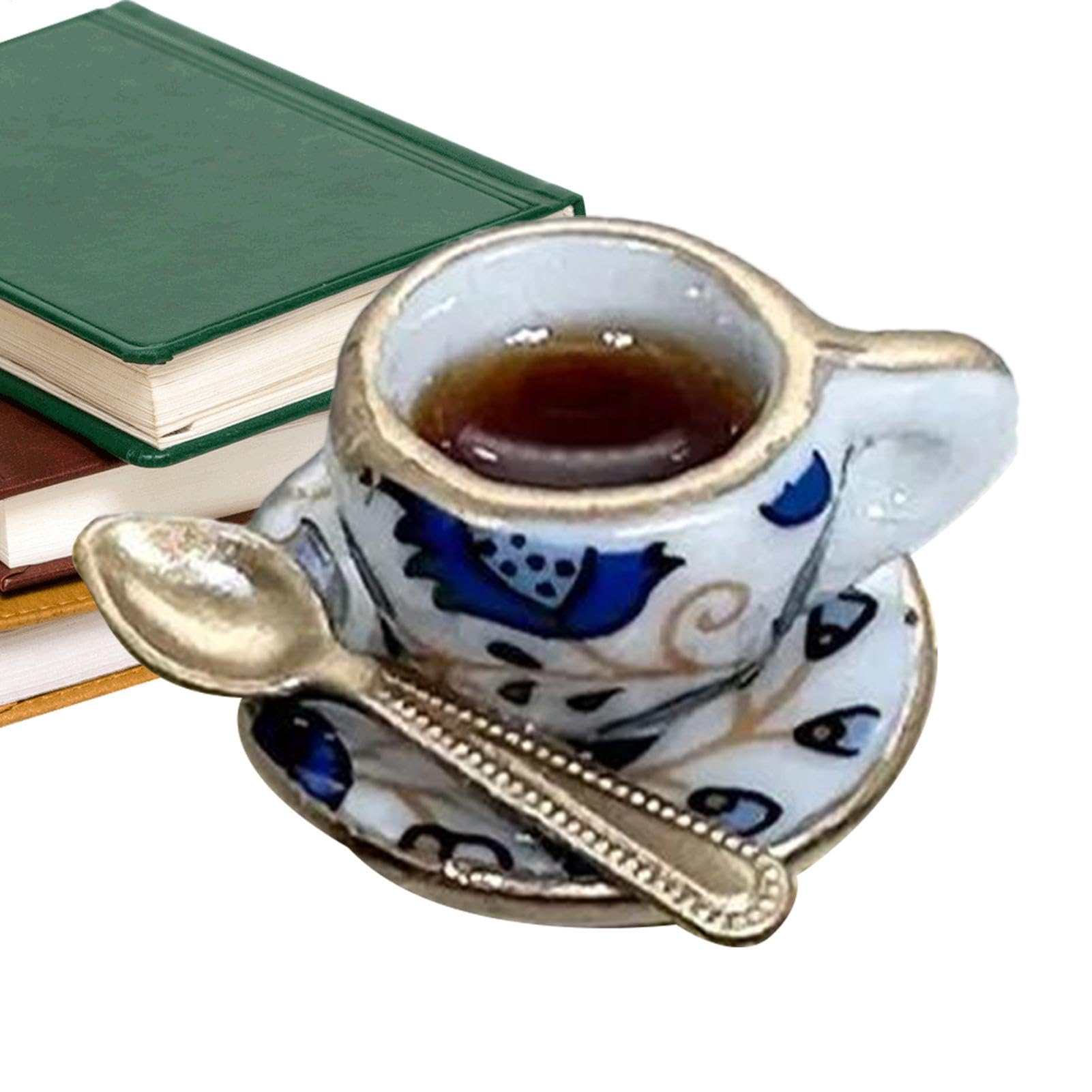 Zuasdvnk Scharnierkopf Dekoration, Scharnierkopf Deko Topper, Vintage Teetasse Und Teelöffel, Dekorative Türrahmen Scharnier Top Dekoration, Schränke Cup Art Tür Topper Dekoration, Kreative Scharnier