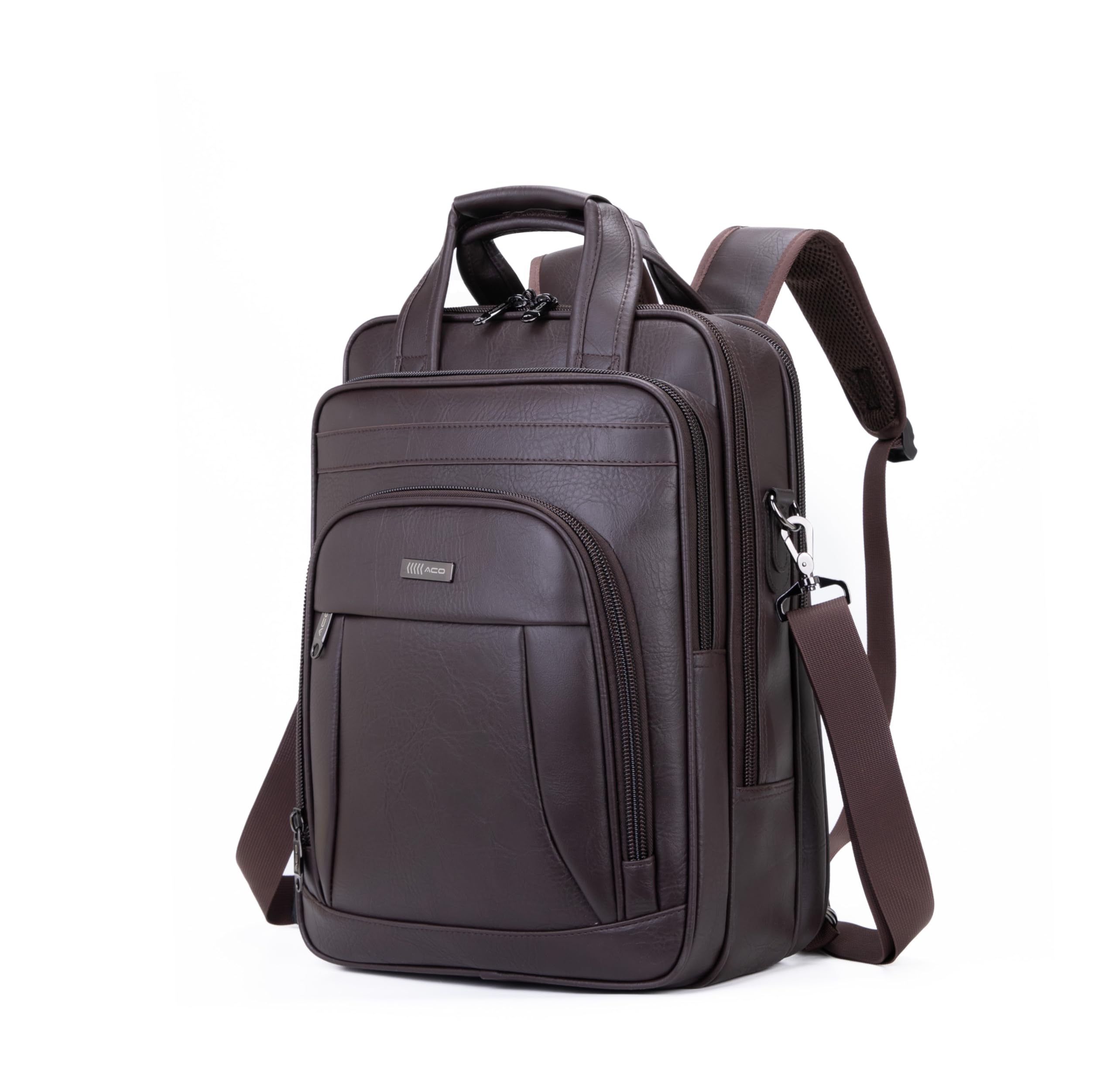 Mochila Couro Reforçada Executiva Grande Mochila para Notebook Trabalho Viagem Escola com