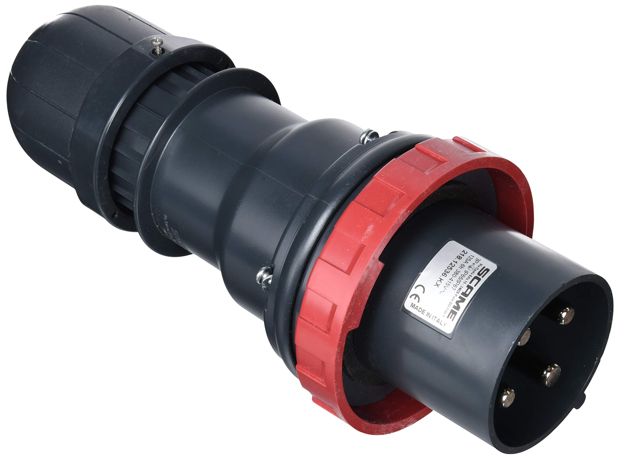 Connecteur électrique robuste Scame rouge 218.12536.KX haute isolation
