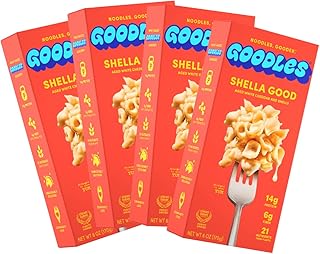 Goodles Shella Good Mac & Cheese 4 Pack, 6oz - 14g Protein, 6g Fiber with Prebiotics, 21 Plant-Based Nutrients and Made w/REAL Cheese! | Clean Label Certified