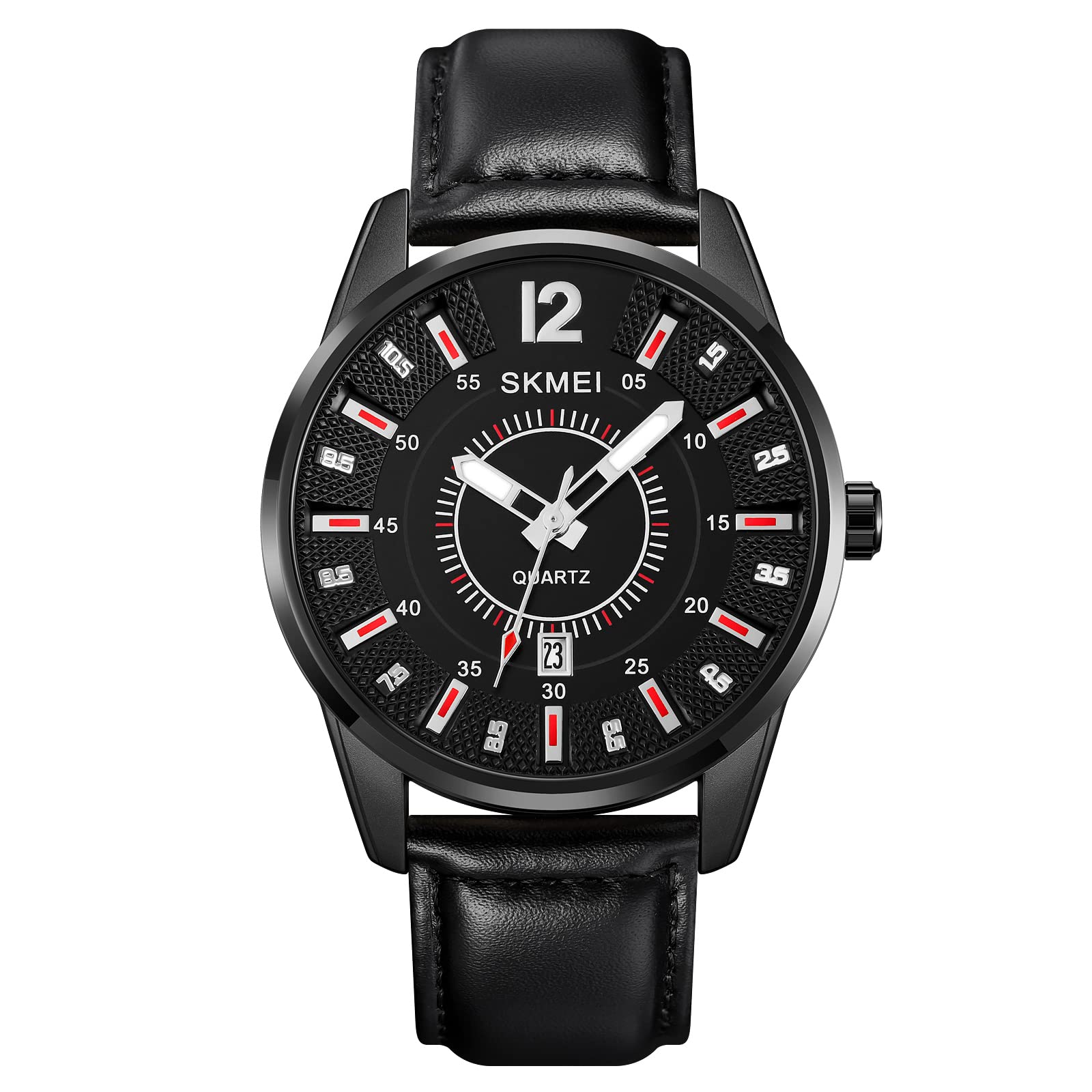 SKMEI Leather Men Watch Business Fashion Casual Quartz Analog Waterproof Calendar Date Light Simple Watch Fathers Gift – 1993, Black Dial, Black Band (B0C38VK1ZM) Amazon Price History, Amazon Price Tracker