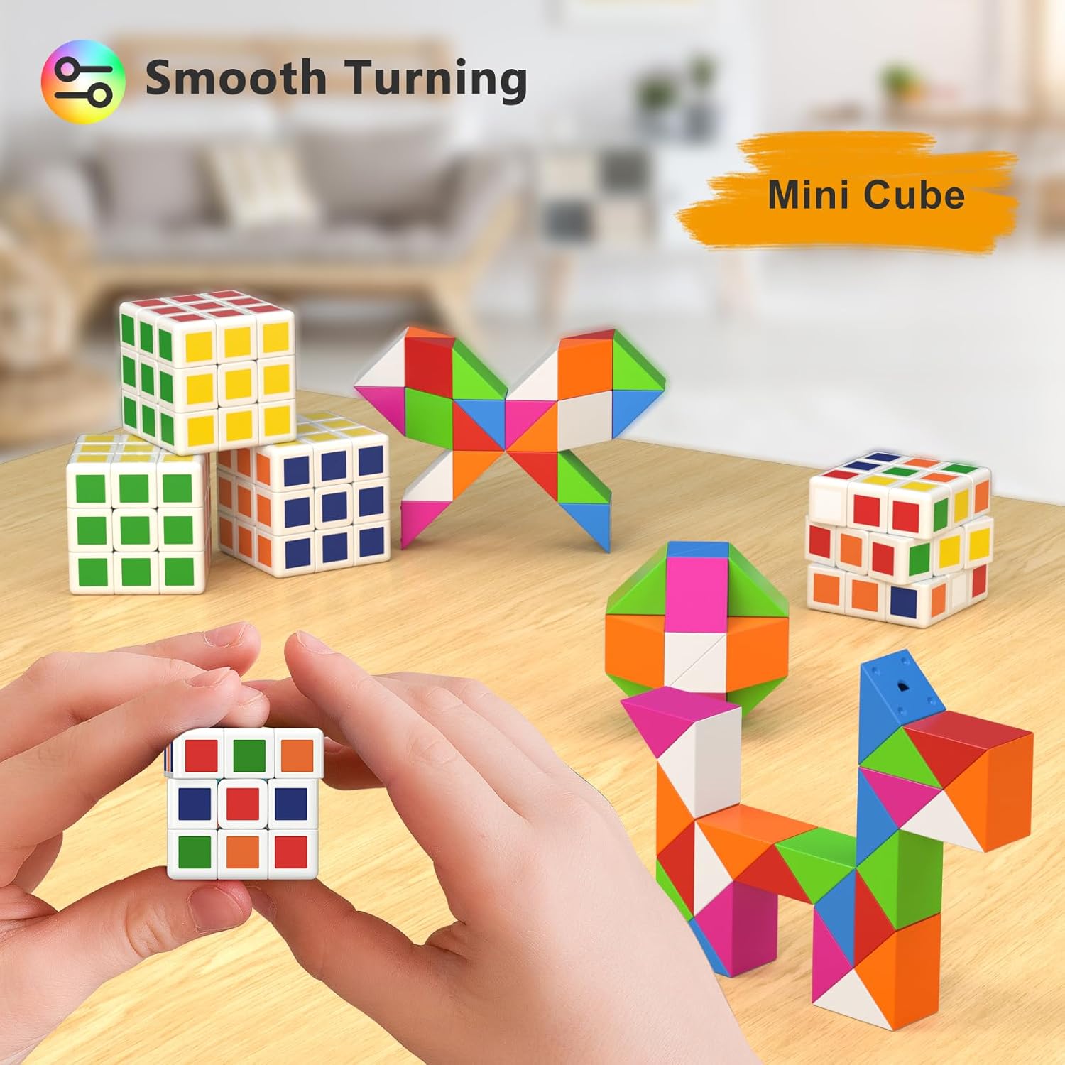 Vdealen 32 Pack Mini Cube&Fidget Snake Cube Puzzle Party Favors for Kids, School Rewards&Classroom Prize for Students, Goodie Bag Stocking Stuffers, Gift for Birthday Valentine Easter Christmas