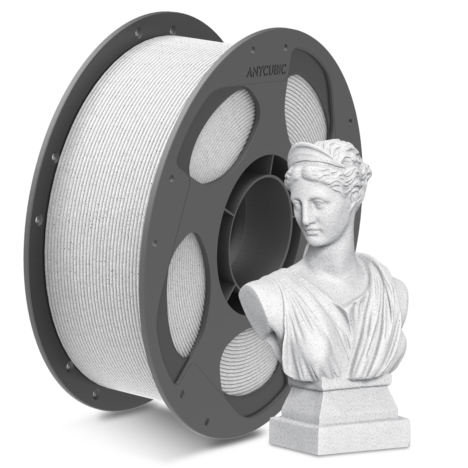 ANYCUBIC Marble PLA 3D Printer Filament, 3D Printing Rock PLA Filament 1.75mm Dimensional Accuracy +/- 0.03mm, 1KG Spool (2.2 lbs), Marble White-image-19