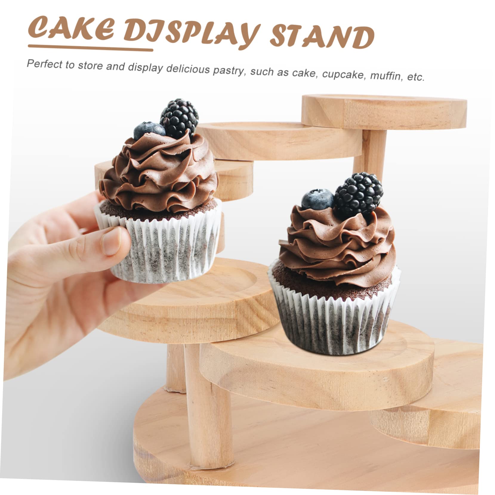 Ciieeo Alzatina per Torte in Legno Multi-strato Supporto per Muffin e Vasi, per Decorazioni Matrimonio e Ornamenti da Tavolo