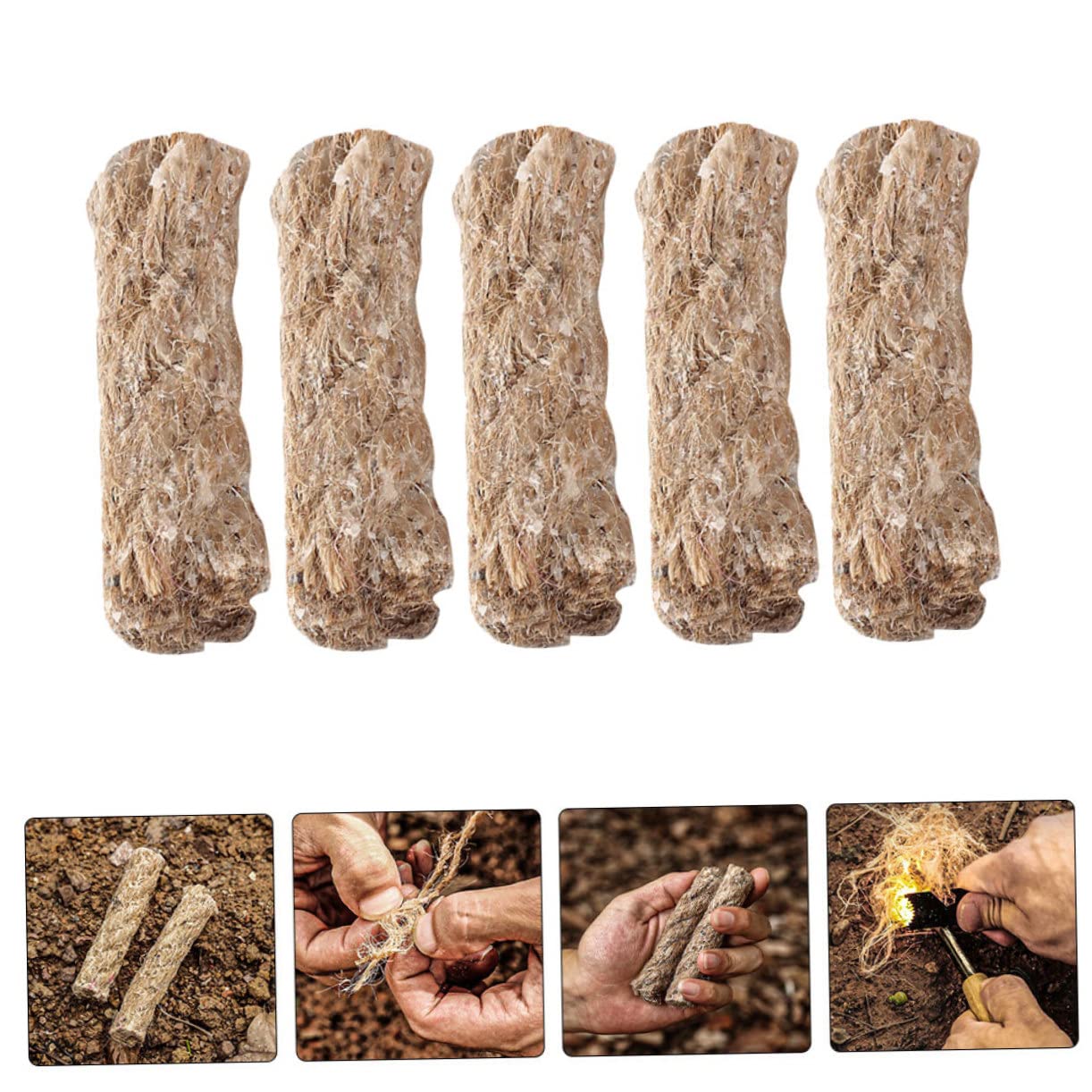 BESPORTBLE 3sets Stove Fire Rope Flameless Survival for Campfires Quick Fire Starters 5pcs*3