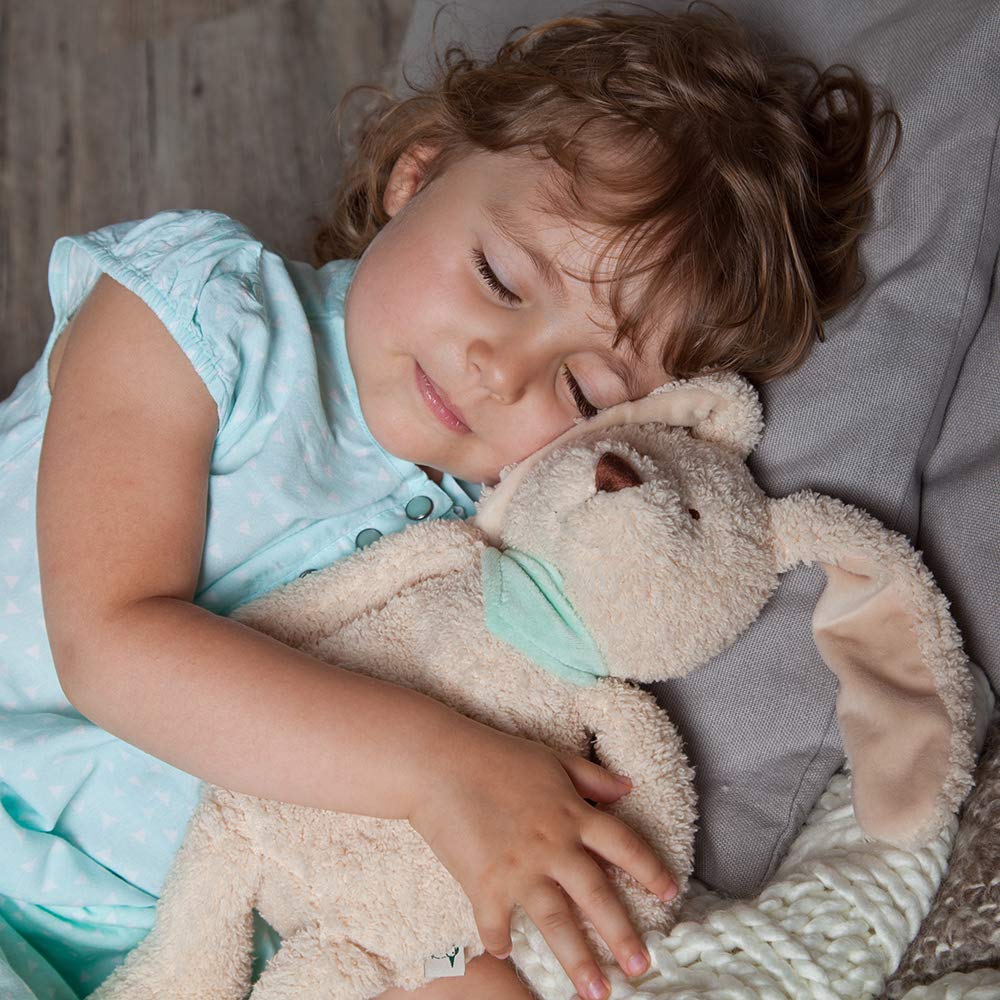 GRÜNSPECHT Wärme-Kuscheltier Hase Mama, Rapssamen-Wärmekissen mit waschbarem Bezug für Kinder, wärmendes Kuscheltier bei Bauchschmerzen & Erkältung (325-V3), 1 Stück (1er Pack)