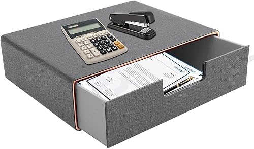 Miniatura 6 de Organizador de escritorio con cajón, organizador apilable de 1 cajón, cajones de almacenamiento de escritorio hechos a mano de piel sintética para