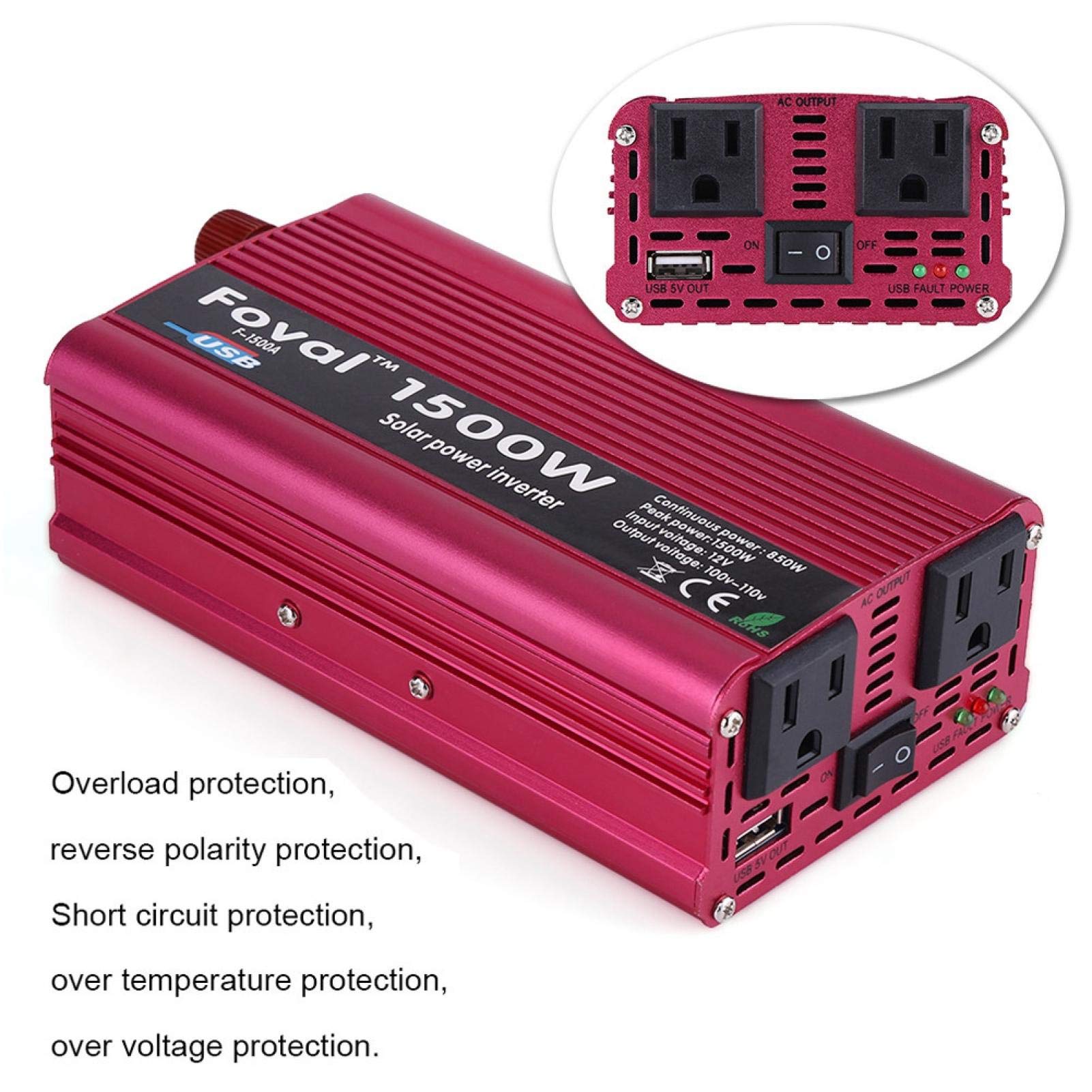 Amazon.co.jp: Elerose パワーインバーターDC12V〜110V ACカー