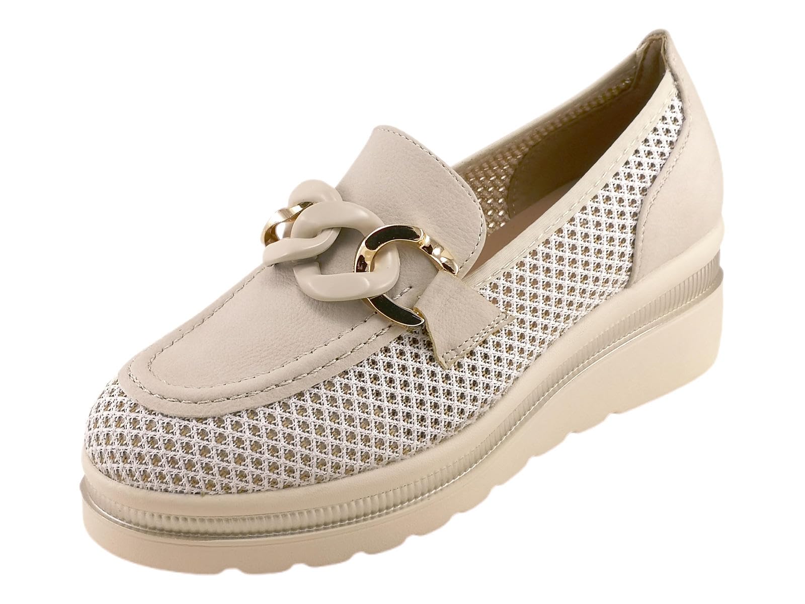 Cinzia Soft CI1109 001 - Mocassini Zeppa Media in Ecopelle e Tessuto