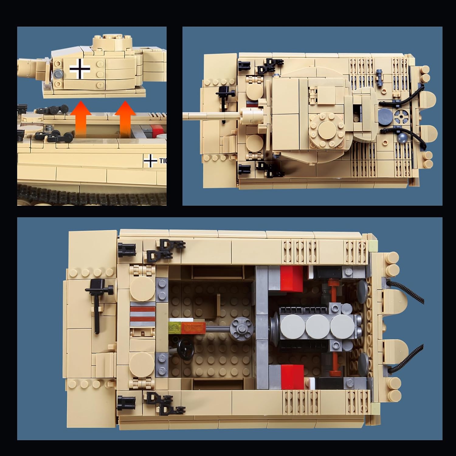 Army Tanks Building Set,Create a Tiger Heavy Tank Toys,WW2 Tank Model to Build and Display,Great Birthday Gift for Military Enthusiasts 82011