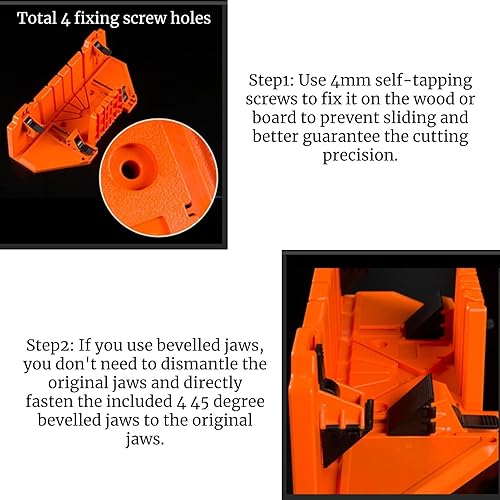 Miniatura 5 de Caja de inglete para sierra de inglete, caja de sierra de inglete de plástico para carpintería, sierra de podar para cortar madera, herramienta de