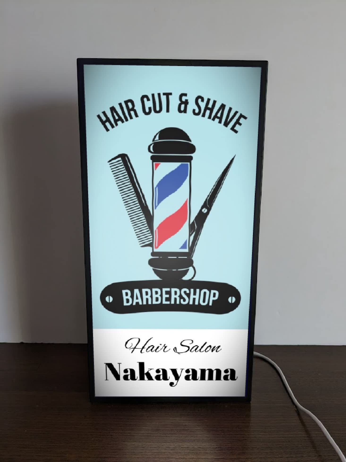 Amazon.co.jp: 【Mサイズ・文字変更無料】バーバーショップ 理容室
