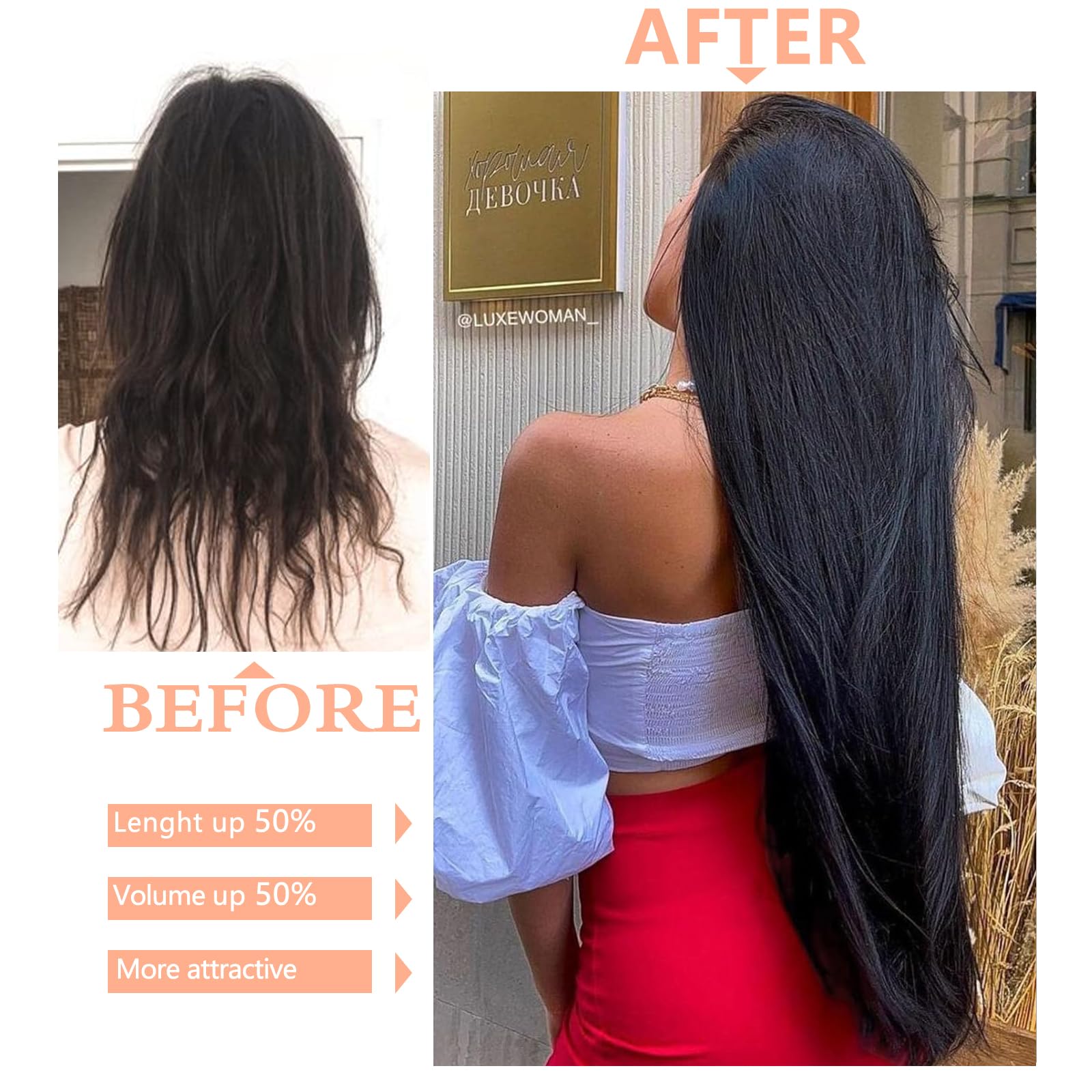 Mscat 20 Inch Clip in Hair Extensions Synthetic Thick Hair pieces for Women Girls 4PCS Full Head Set Curly Synthetic Hair Extensions(4#) - Image 3