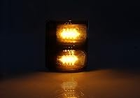 Vista 4 de KEWISAUTO Luces LED para espejos laterales ahumados negros para Ford F-250 F-350 F-450 2008-2016, luz de giro y luz de circulación ámbar, IP67