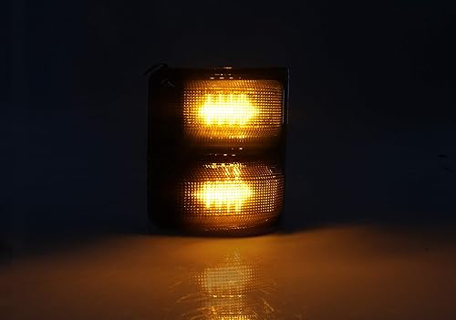 Miniatura 4 de KEWISAUTO Luces LED de espejo lateral negro ahumado para Ford F-250 F-350 F-450 2008-2016, señal de giro ámbar y luz de funcionamiento, IP67