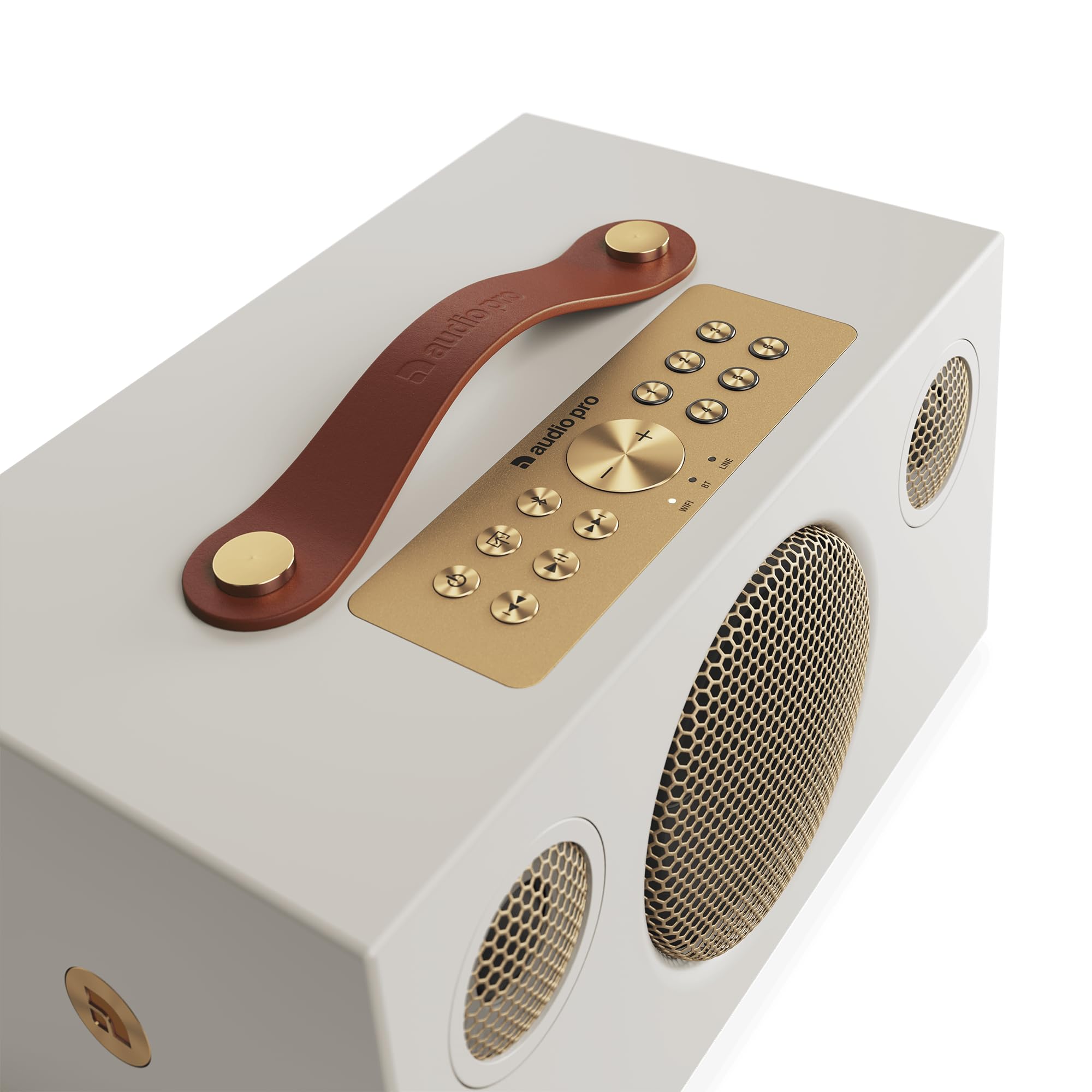 Audio Pro C5 MkII W Enceinte sans fil multiroom 40 W Amplificateur classe D, AirPlay 2, Google Cast, Spotify Connect, Bluetooth 4.2, sortie caisson de basses (Dune classique)