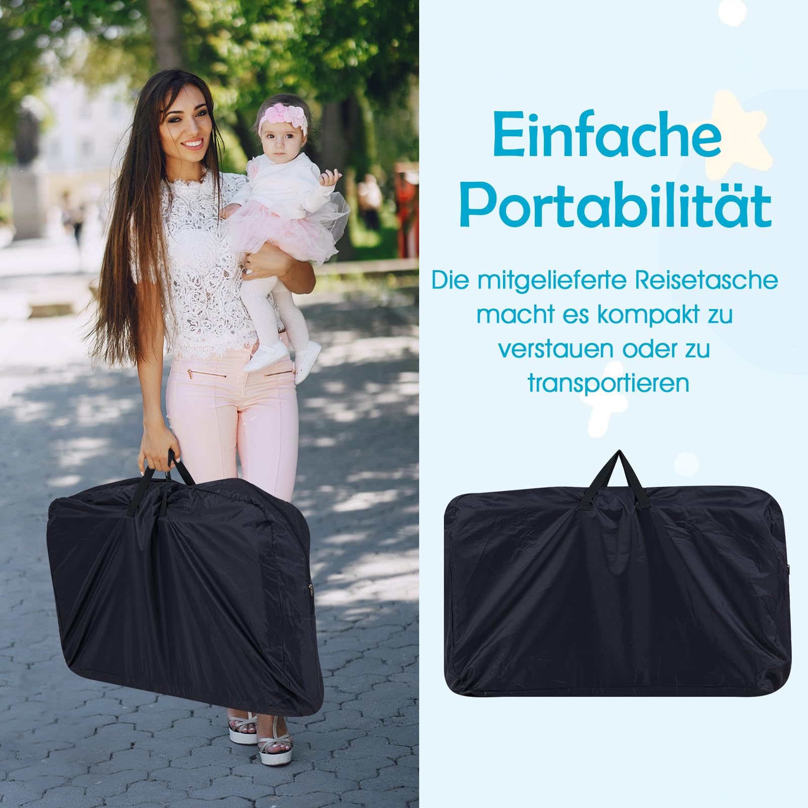 COSTWAY 3 in 1 Beistellbett mit Mosktionetz, Reisebett Baby mit Matratze, Babybett 7 Fach höhenverstellbar mit Tragetasche, Aufbewahrungskorb, Stubenwagen für Baby bis 9 Monate (Grau)