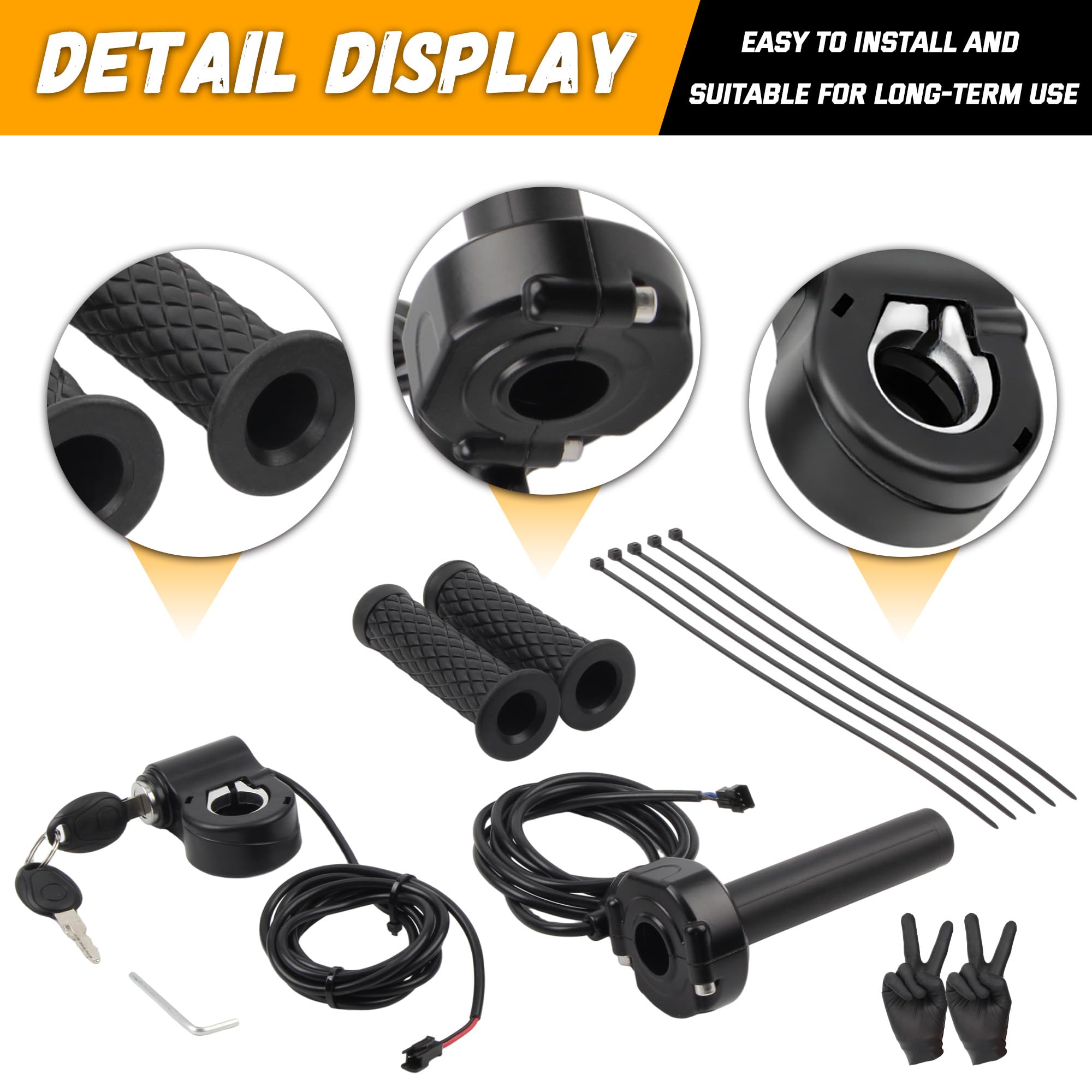 Q20 - Kit di cavi di ricambio per acceleratore e manubrio da 22 mm per bici da cross elettrica