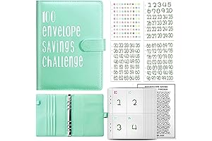 Ultimate Budgeting 100 Envelopes Money Saving Challenge Savings Book with Cash Envelope,...