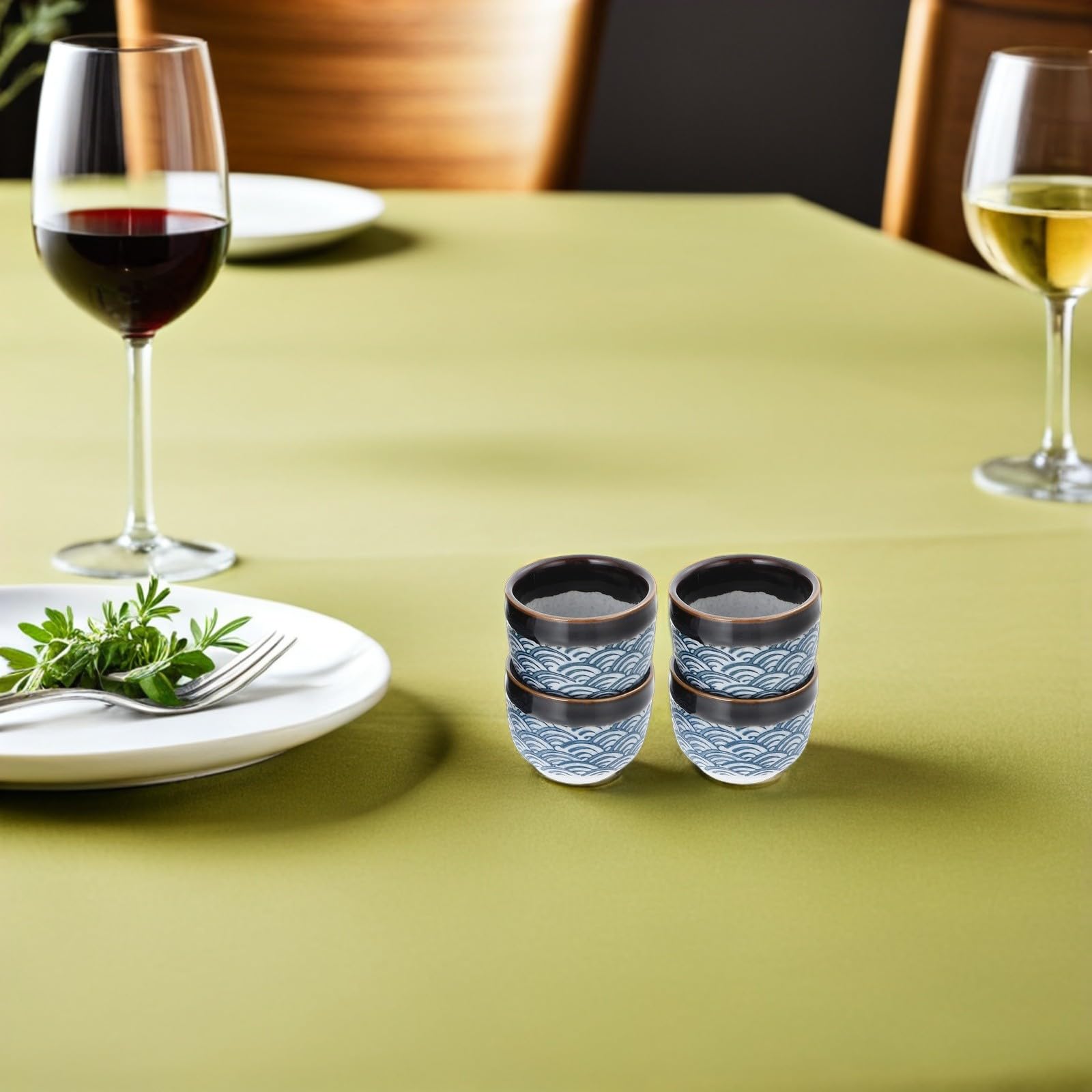 Set di 4 Bicchieri di Ceramica Tradizionali per Sake Giapponese da 35ml, Adatti per Acqua Calda, Utili e Pratici, per Uso Domestico e caffè