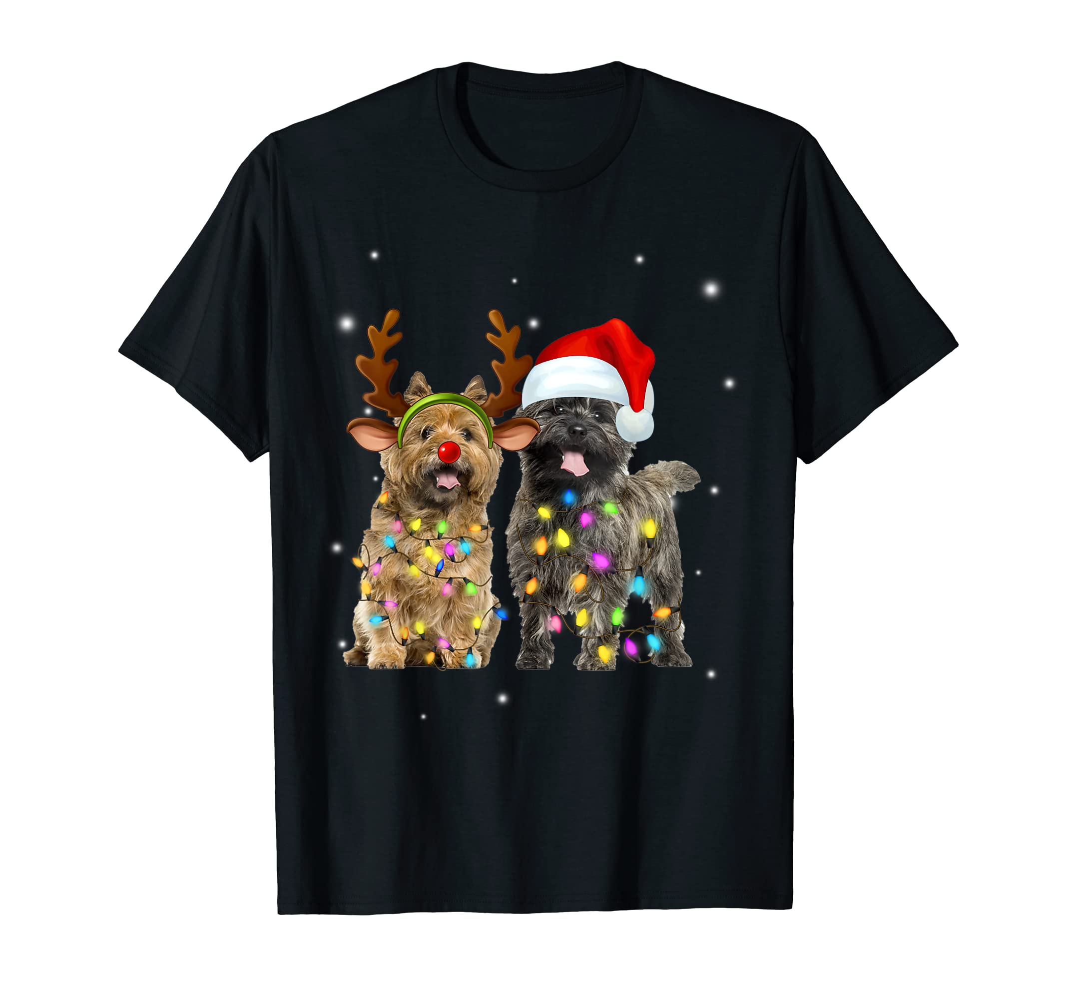 Cairn Terrier Christmas Reindeer Dog Lover T-Shirt