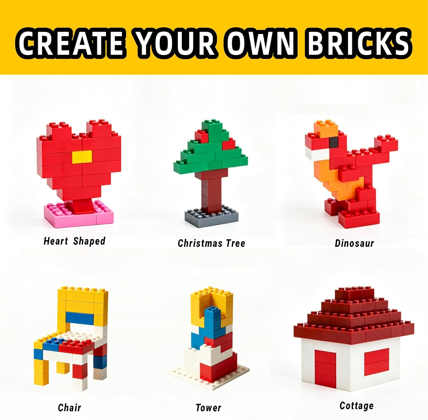 100 Pieces 2x4 Building Bricks Bulk 15 Color Options Compatible with LEGO image 4