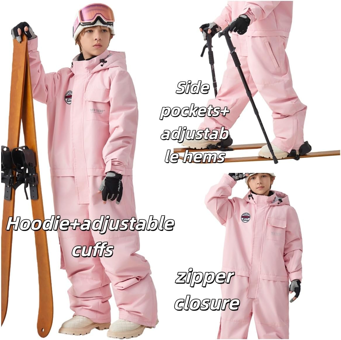 Boys/Girls One Piece Ski Suits Overalls Jumpsuit Windproof Waterproof Snowboarding Snow Suit for Kids Winter Outdoor - Image 2