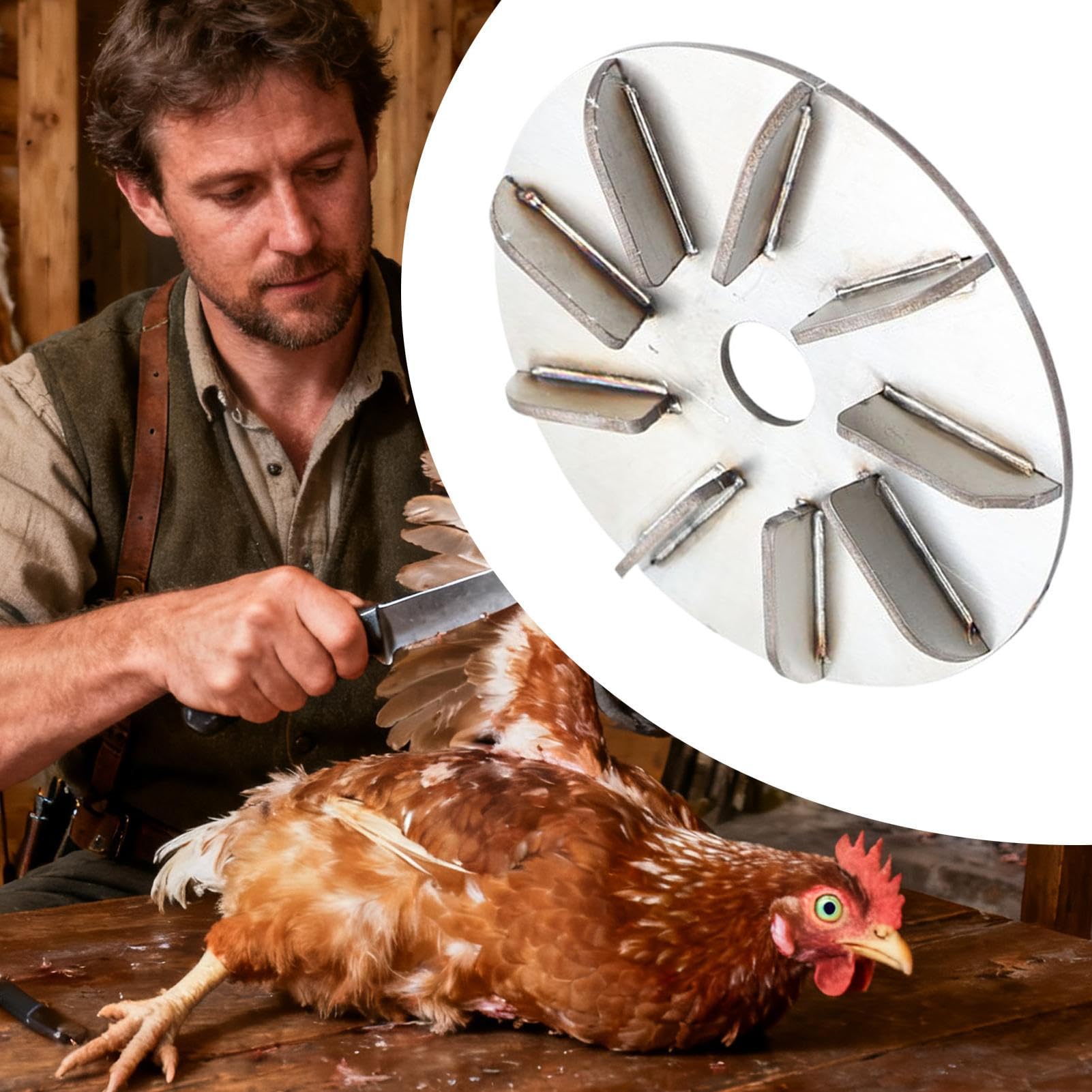 Extracteur de poils de porc, grattoir en acier inoxydable, disque pour enlever les poils de porc, pour chèvres, poules, vaches, moutons, volailles, canards, abattoirs, cuisine