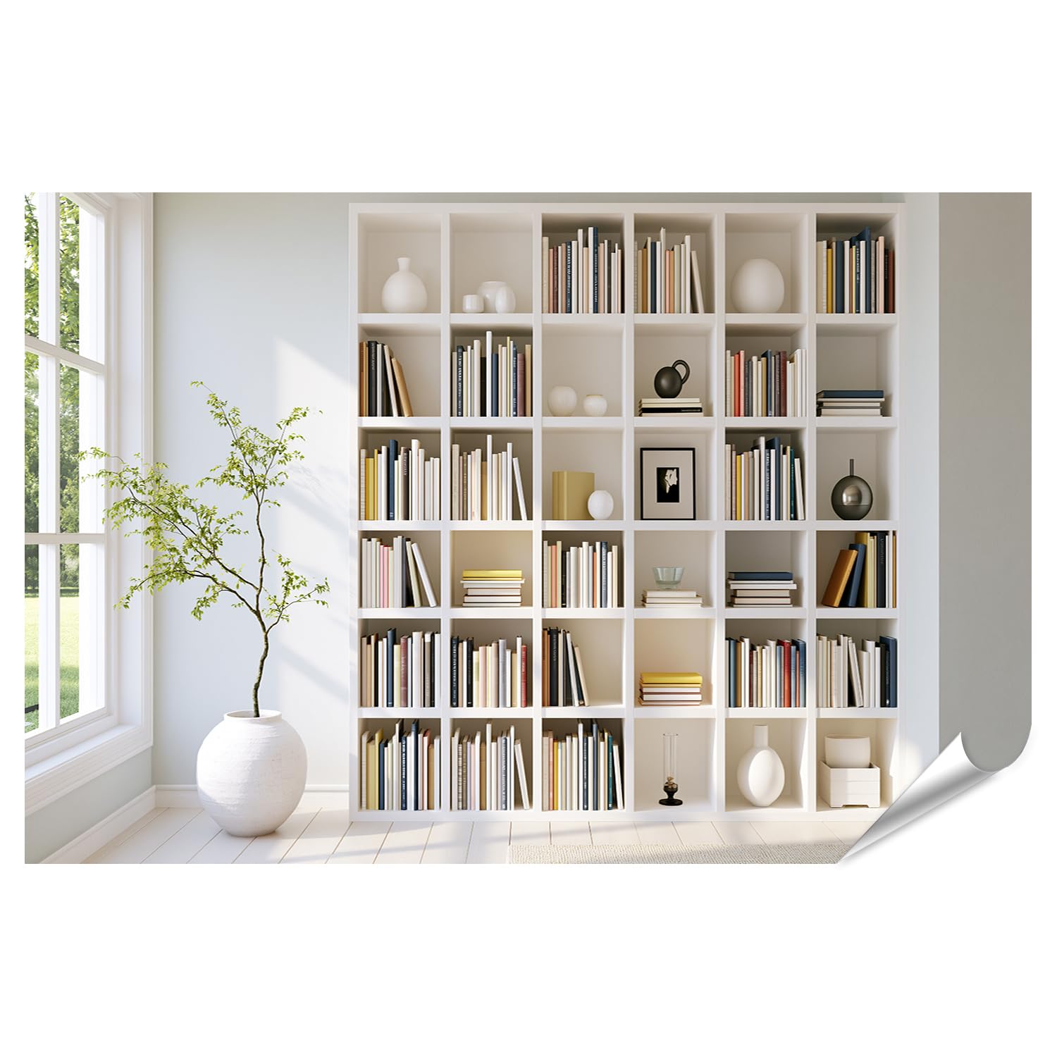 islandburner Póster premium elegante estantería mural salón para amantes de los libros - gran formato