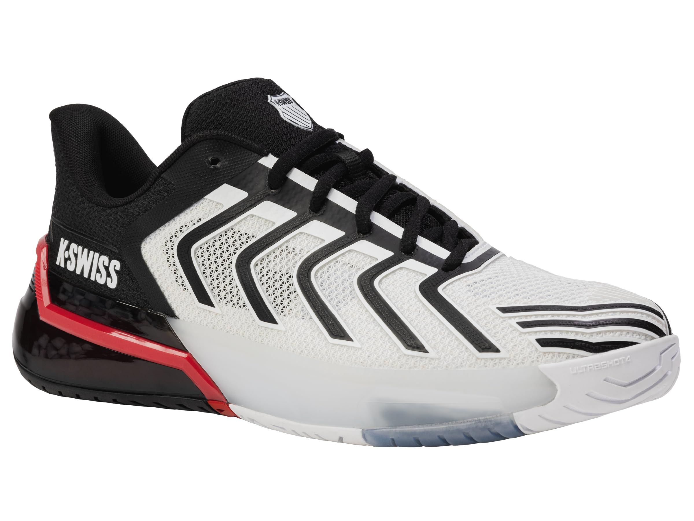 K-Swiss Men's Ultrashot 4 Tennis Shoe, White/Black/Mars Red, 11 M