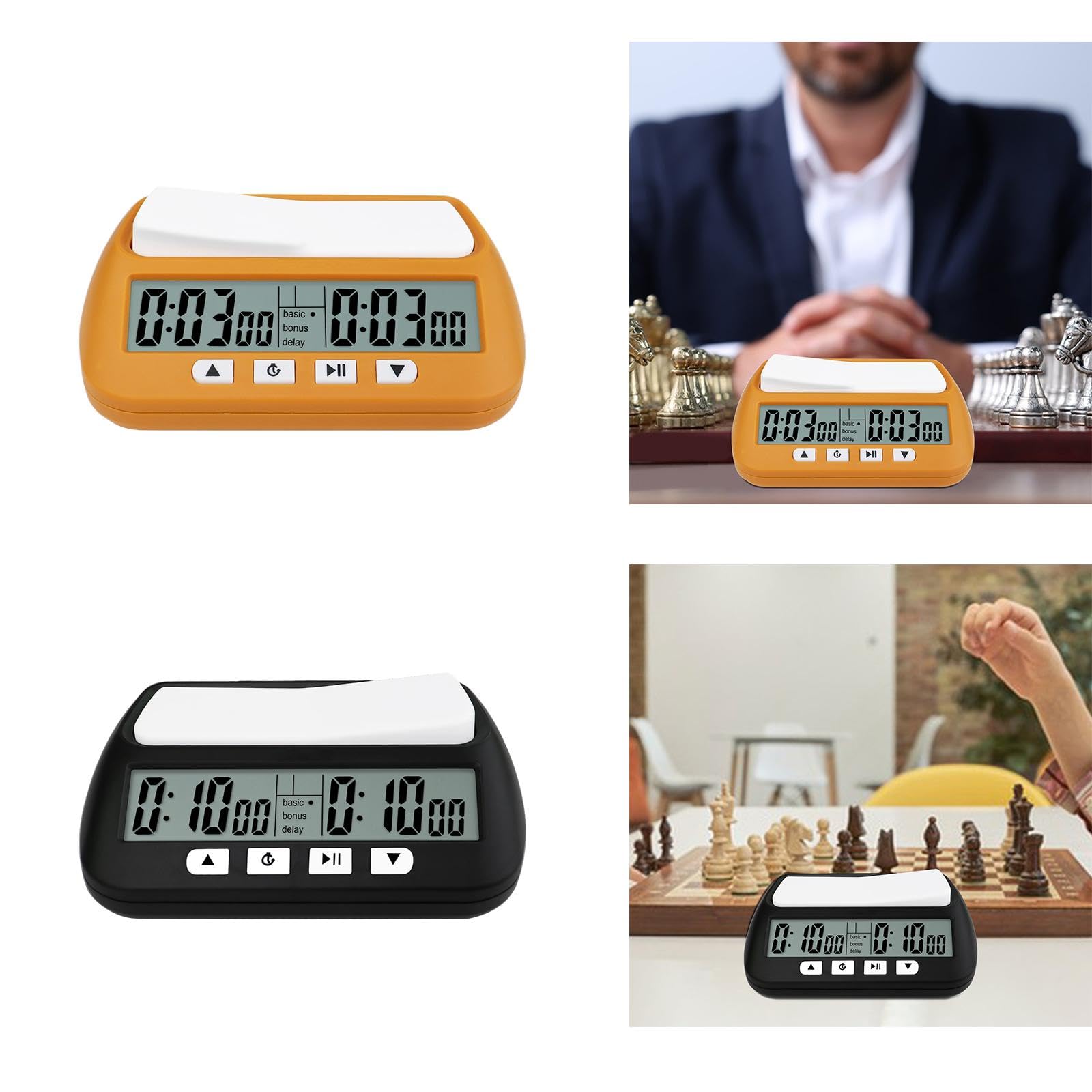 Qianly Reloj de Ajedrez con Cronómetro para Competiciones Internacionales, Negro