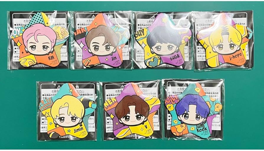 BTS TinyTAN Butter ちびぐるみ星型ビッグ缶バッジ 全7種セット