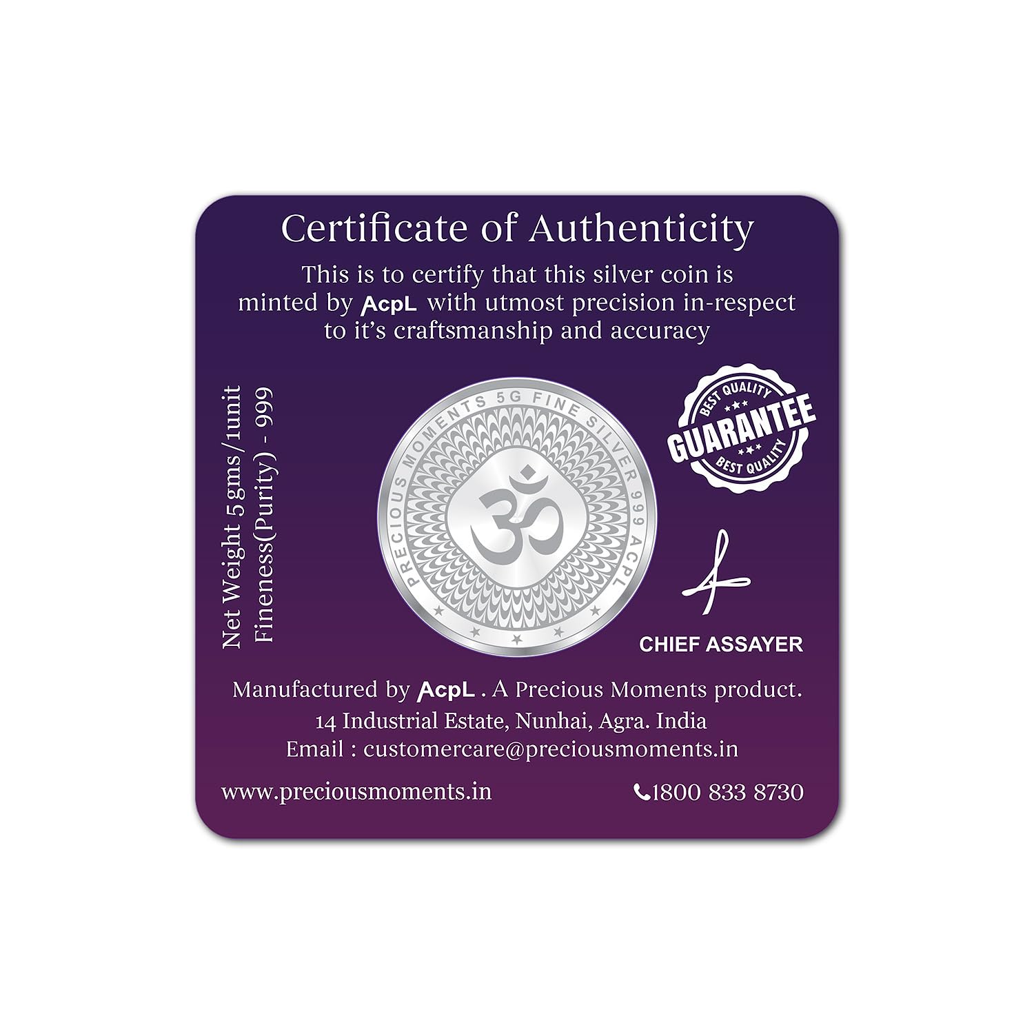 ACPL Precious Moments BIS Hallmarked Ganesh Laxmi And Saraswati Silver Coin 999 in 5 Gram. 2