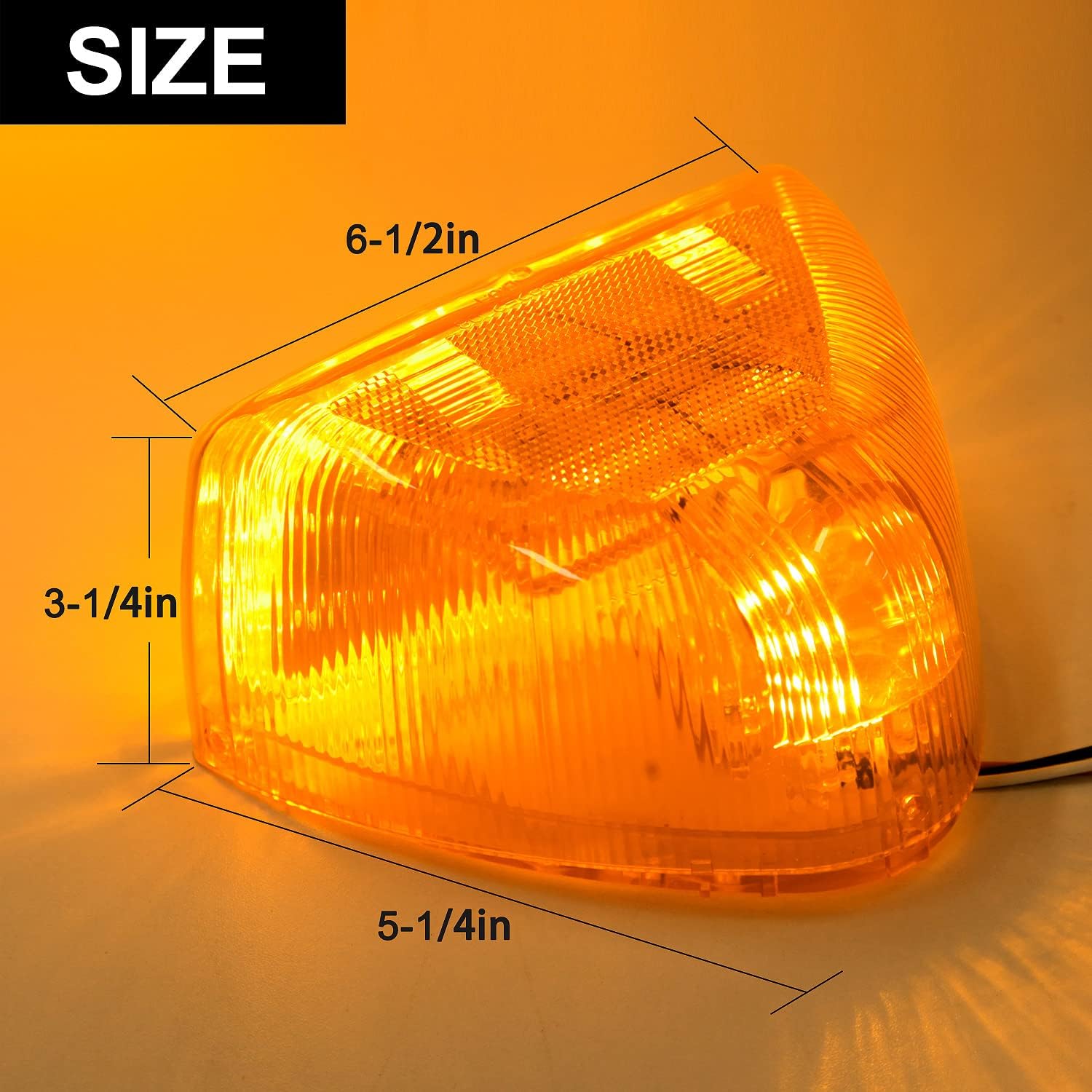 2Pcs for Peterbilt Amber Headlight LED Turn Signal Indicators Running Lights Sealed 31 LED, Replacement for Peterbilt 379 359 357 365 378 Rectangle headlight Turn Signal Lights P/T/C Lights