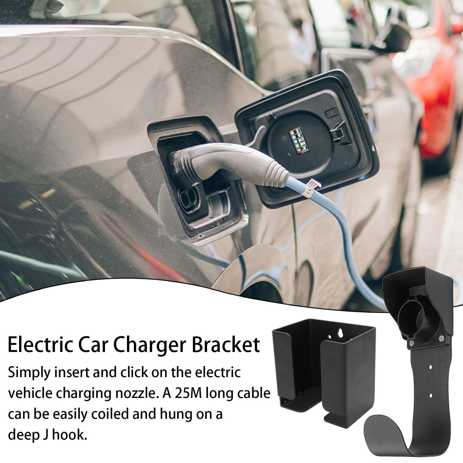 Halterung für Elektroautos - Halterung für EV-Ladegerät, wasserdichte EV | Ladegeräte | Dock Kombination mit J-Haken für Wandmontage J1772,