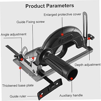 Angle Grinder Base Bracket, Angle Grinder Stand 45 Degree Adjustable Precise Cutting Stand for Angle Grinder Accessories Angle Grinding Fixed Holder with Guide Ruler for 100-125 Machine