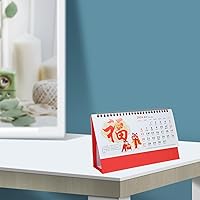 Vista 8 de NUOBESTY Calendario chino de escritorio 2024, calendario del año del dragón, calendario de escritorio chino lunar en espiral, calendario para Rojo1