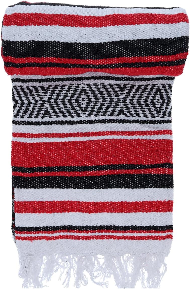 BlackCanyon Gear Falsa Blanket Rolled Cotton Blend OL124 Mexican Style Saddle Yoga Beach Blanket Aztec Throw Colorful Serape - 4FT x 6FT image 3