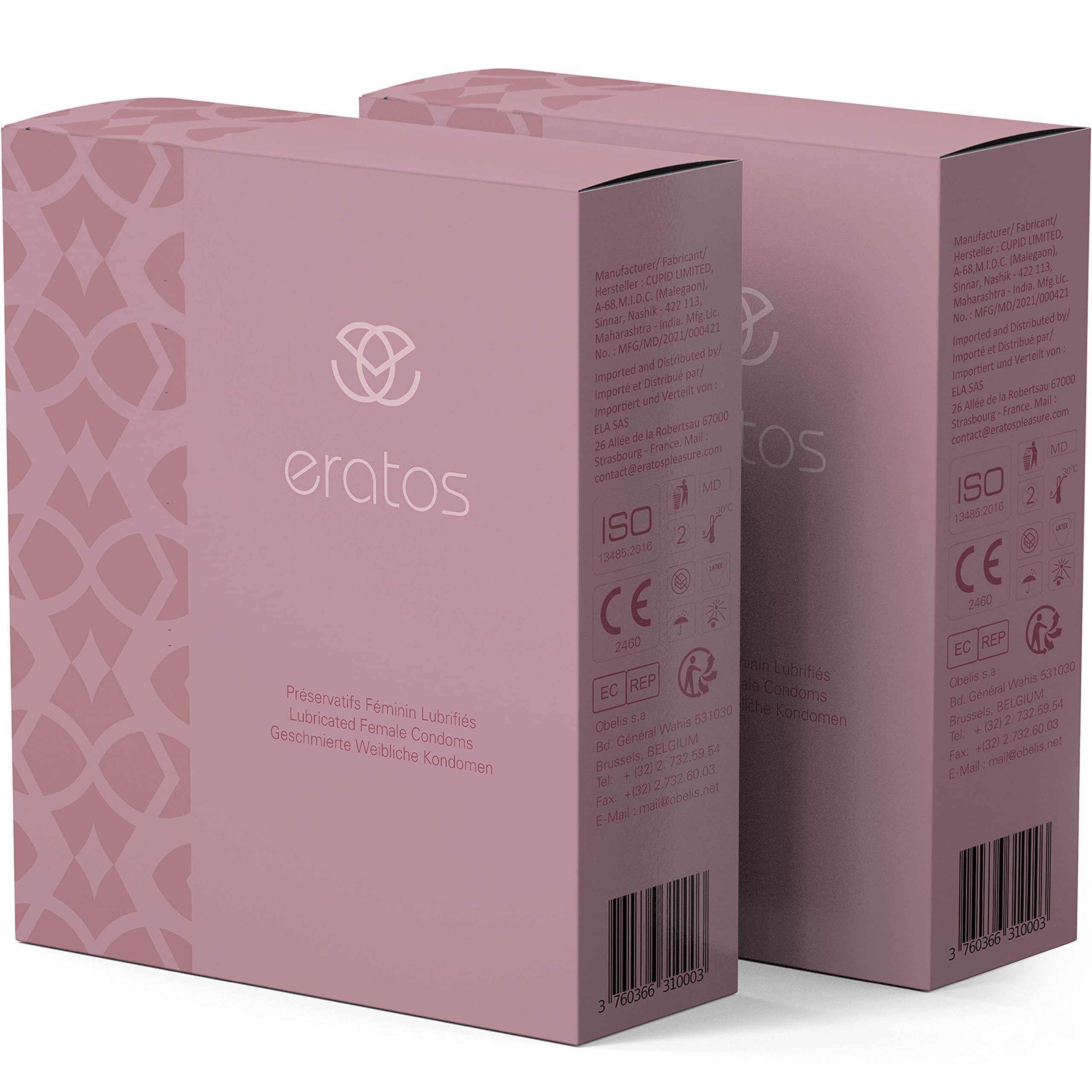 Preservativo femenino - Con Rosquilla Patentada - Látex Natural Inodoro - Lubrificante a base de agua - Marcado CE - Paquete de 12 Condones